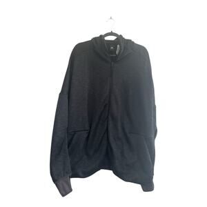 Adidas Climaheat Mens Hoodie Size 2XL Black Fleece Lined Pockets Full Zip #6110